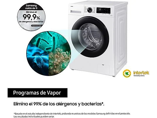 Lavadora carga frontal – Samsung WW90CGC04DAEEC, 9 kg, 1400 rpm, EcoBubble™, Función WiFi con SmartThings, Blanco