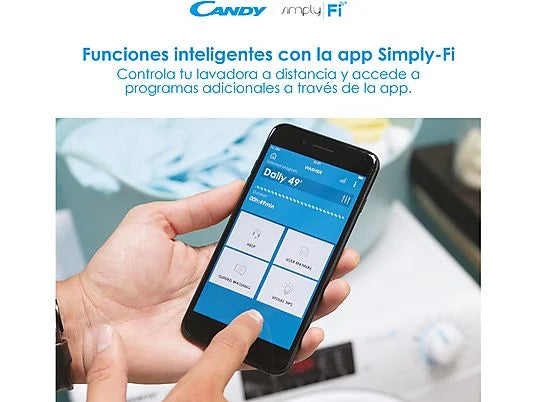 Lavadora carga frontal – Candy Smart Pro CO 12105TW4/1-S, 10 kg, 1200rpm, Wi-Fi, 16 Programas, Blanco
