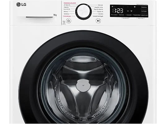 Lavadora carga frontal – LG F4WR5009A6W, Serie 500, 9kg, 1400rpm, 12 programas, AI Direct Drive™, vapor Steam™, Blanco