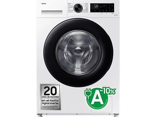 Lavadora carga frontal – Samsung WW90CGC04DAEEC, 9 kg, 1400 rpm, EcoBubble™, Función WiFi con SmartThings, Blanco