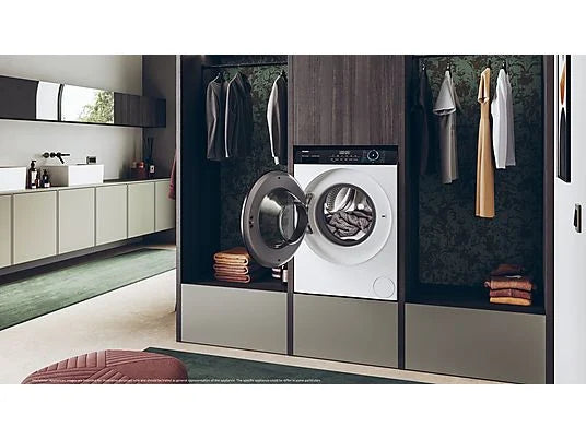 Lavadora carga frontal – Haier I-Pro Series 3 HW90-BP14939-S, 9kg, 1400rpm, Motor Inverter, Vapor, Antibacterias, Blanco