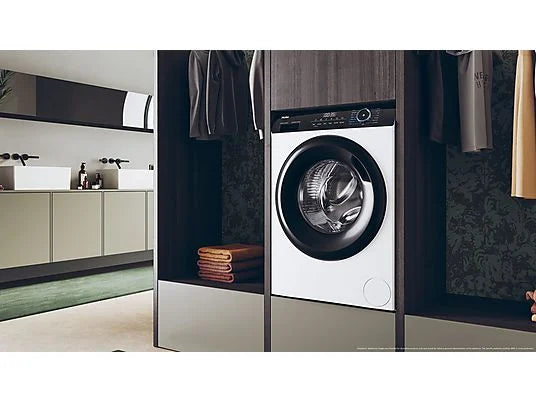 Lavadora carga frontal – Haier I-Pro Series 3 HW90-BP14939-S, 9kg, 1400rpm, Motor Inverter, Vapor, Antibacterias, Blanco
