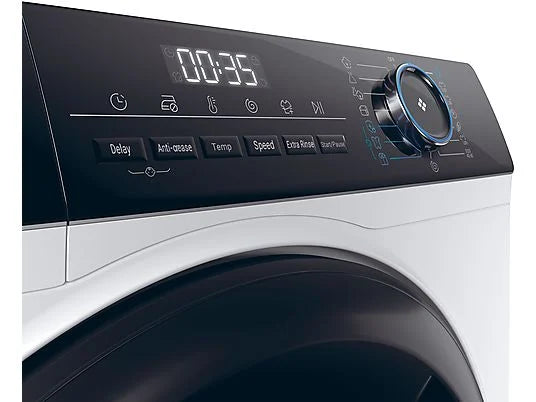 Lavadora carga frontal – Haier I-Pro Series 3 HW90-BP14939-S, 9kg, 1400rpm, Motor Inverter, Vapor, Antibacterias, Blanco
