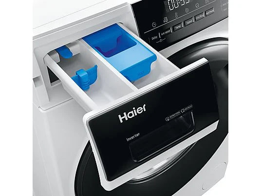Lavadora carga frontal – Haier I-Pro Series 3 HW90-BP14939-S, 9kg, 1400rpm, Motor Inverter, Vapor, Antibacterias, Blanco
