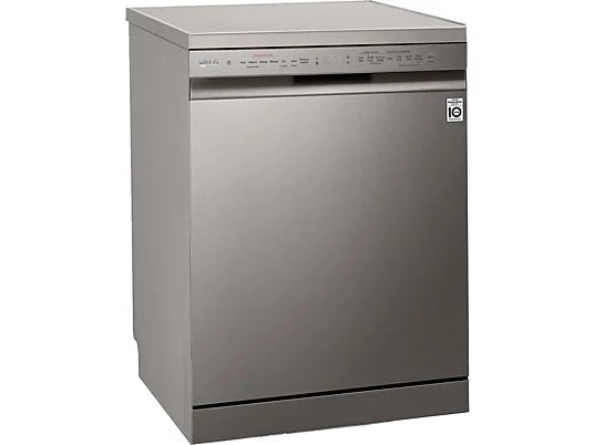 Lavavajillas – LG DF365FPS, 14 servicios, 10 programas, 60 cm, Lavado a vapor, Tercera bandeja, Truesteam™, QuadWash™, Acero inoxidable Antihuellas
