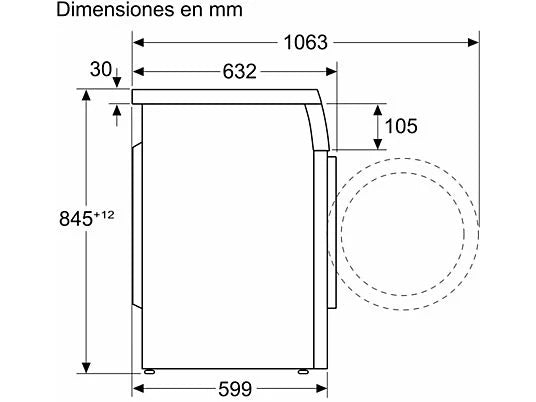 Lavadora carga frontal – Bosch WUU28T63ES, 8 kg, 1.400 rpm, 15 programas, Motor Eco Silence, Activewater, Blanco
