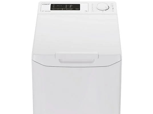 Lavadora carga superior – CANDY TCA473D3-S, 7 kg, 17 programas, Blanco